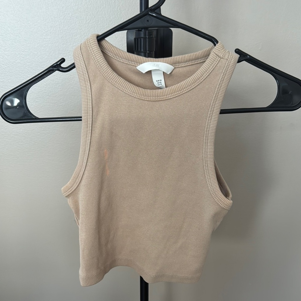 H&M Tan Ribbed Crop Top